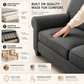 Augusta Sofa – Made in USA, Custom Fabric Options, 83" Classic Design - Catalina Steel - Fabric (12)