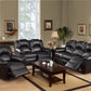 Brennan Black Bonded Leather Reclining Sofa