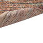 Zira multicolor rectangular area rug corner detail showcasing vibrant patterns and durable construction.