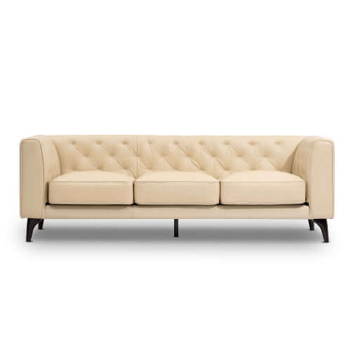 MCM Tufted Leather 3 Seat Sofa 92 (3 Colors)