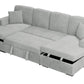 Ash corduroy convertible sectional sleeper sofa