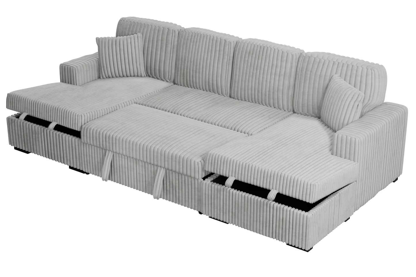 Ash corduroy convertible sectional sleeper sofa