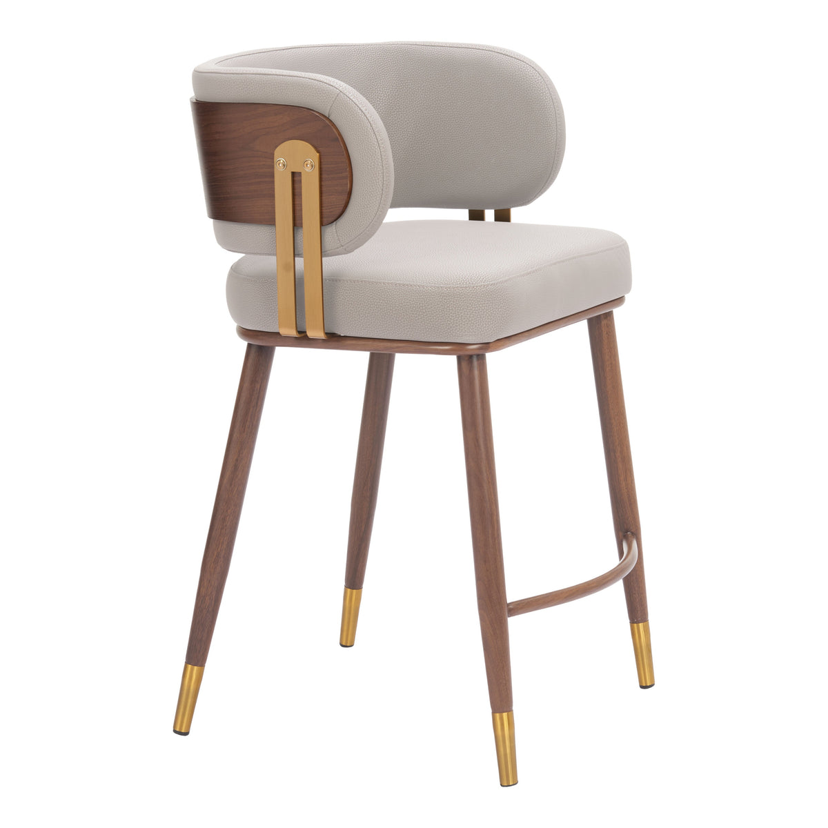 Brew Beige & Walnut Counter Stool