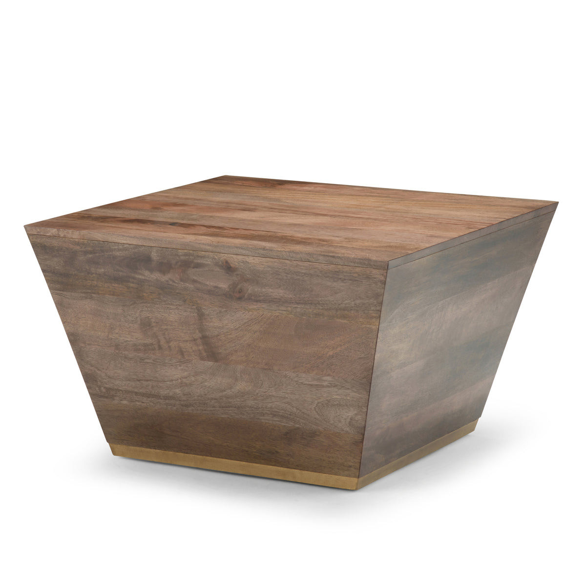 Abba Dark Brown Mango Wood Coffee Table – 28" Square Solid Wood Table