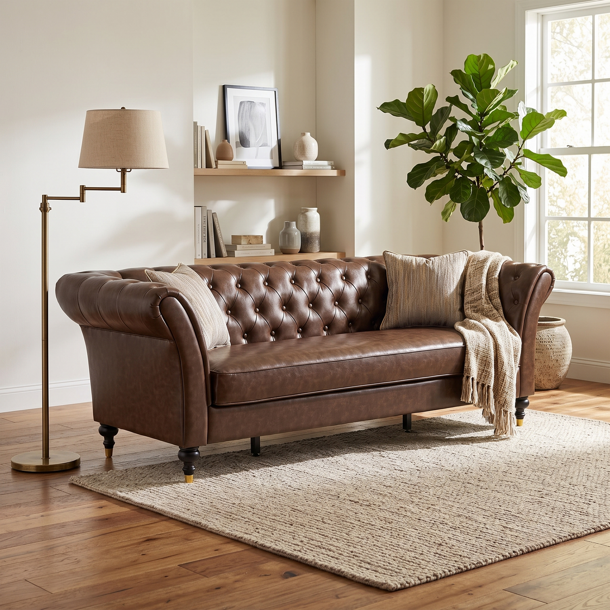 Barrington Faux Leather Chesterfield Sofa