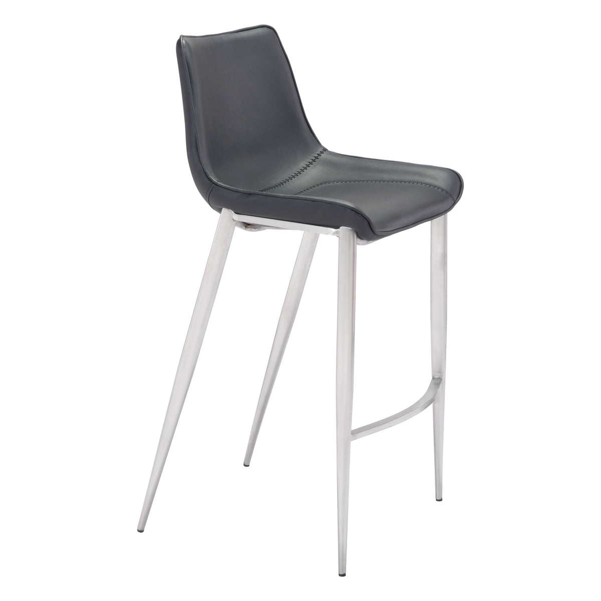 Magnus Barstool (Set of 2) in Black & Silver