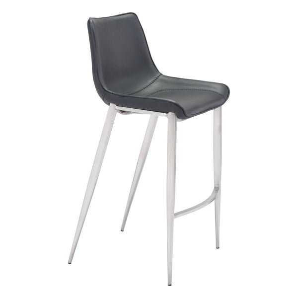 Magnus Barstool (Set of 2) in Black & Silver