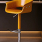 Yellow faux leather swivel bar stool