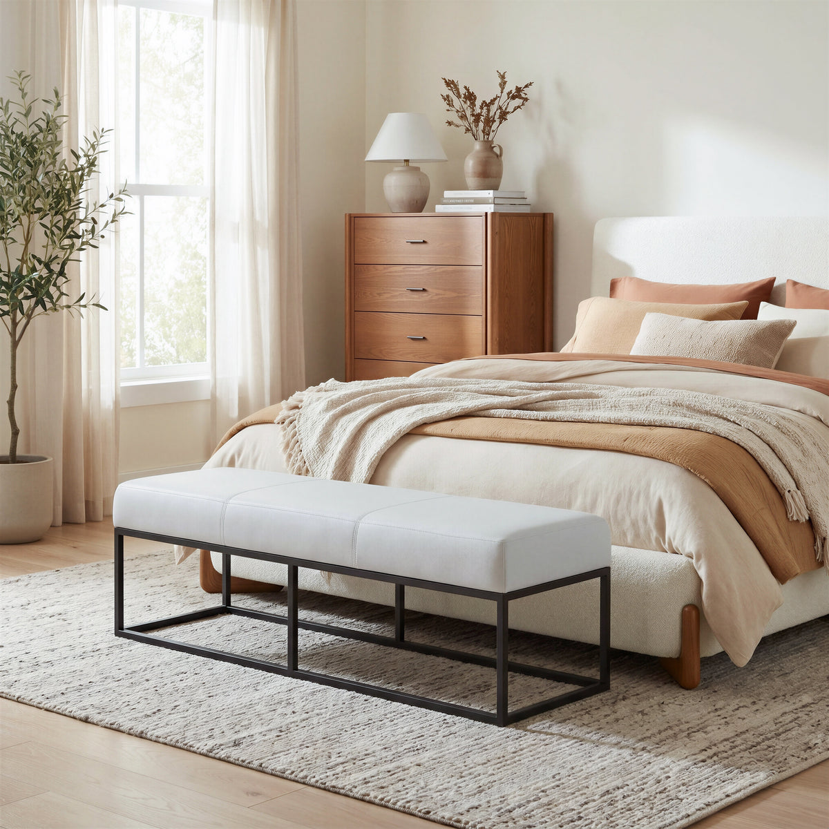 Baris Ivory Queen Bed
