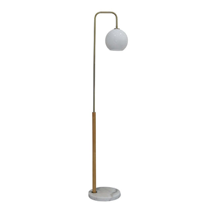 Solaris White Marble Base Floor Lamp – 63"H Tall Corner Lamp with White Glass Shade