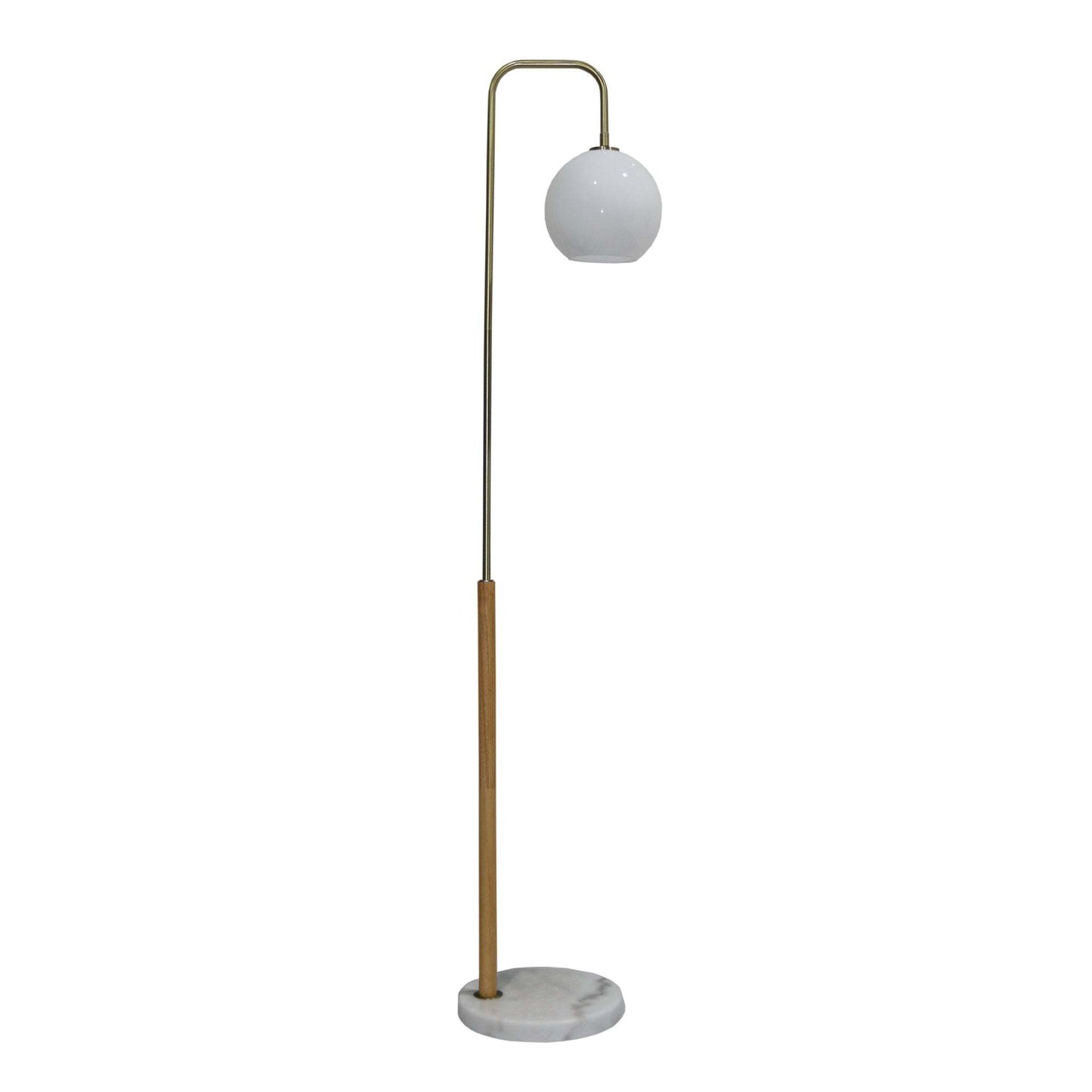 Solaris White Marble Base Floor Lamp – 63"H Tall Corner Lamp with White Glass Shade