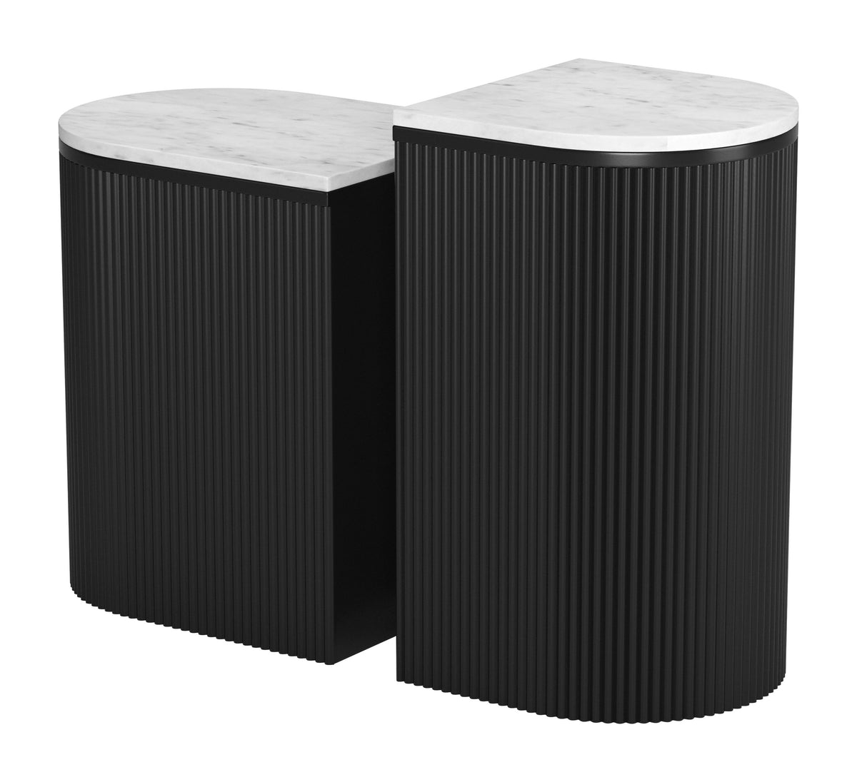 Ormara White & Black Side Table Set (2-Piece)