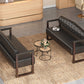 Ludlow Button-Tufted Faux Leather Bench Set