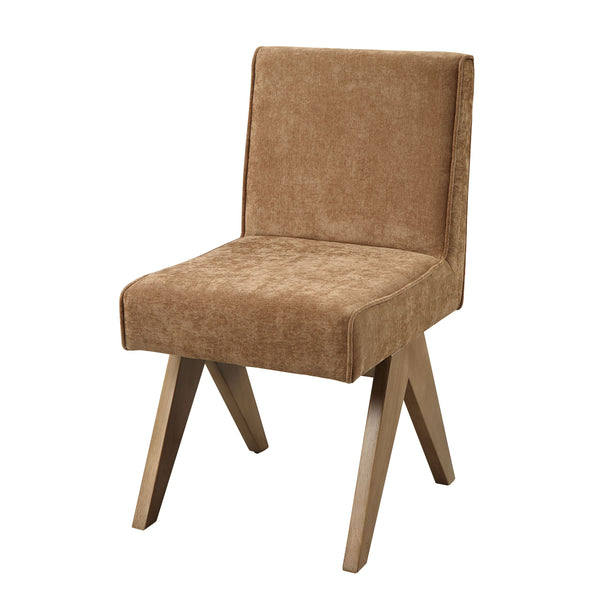 Zoey Chocolate Chenille & Oak Side Chair (Set of 2) – 19