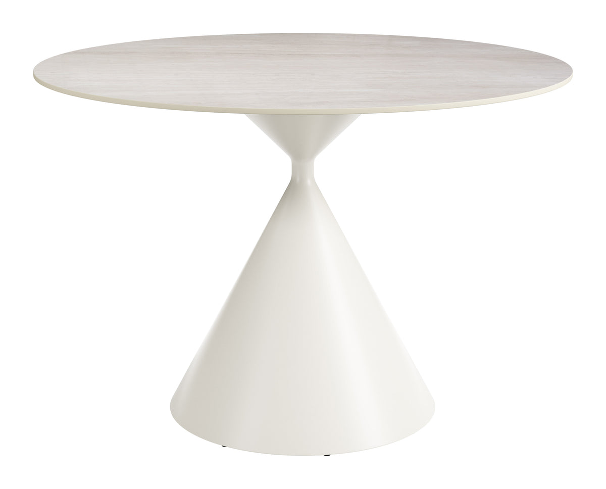 Plinn Light Beige & White Dining Table