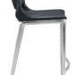 Ace Counter Stool (Set of 2) in Black & Silver