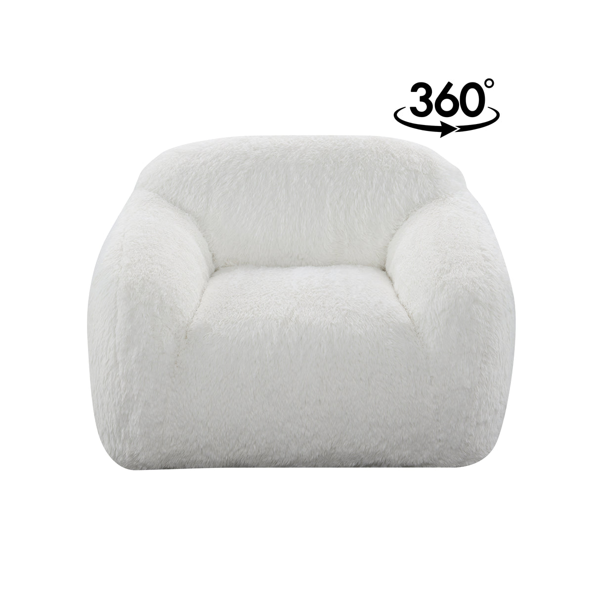 Adell Faux Fur 2-Piece Living Room Set – 84" Sofa & Swivel Chair Set – view 13