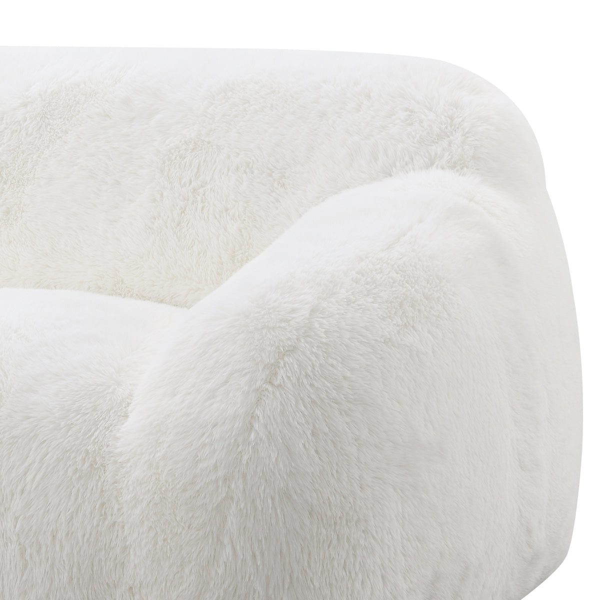 Adell Faux Fur 2-Piece Living Room Set – 84" Sofa & Swivel Chair Set – view 14