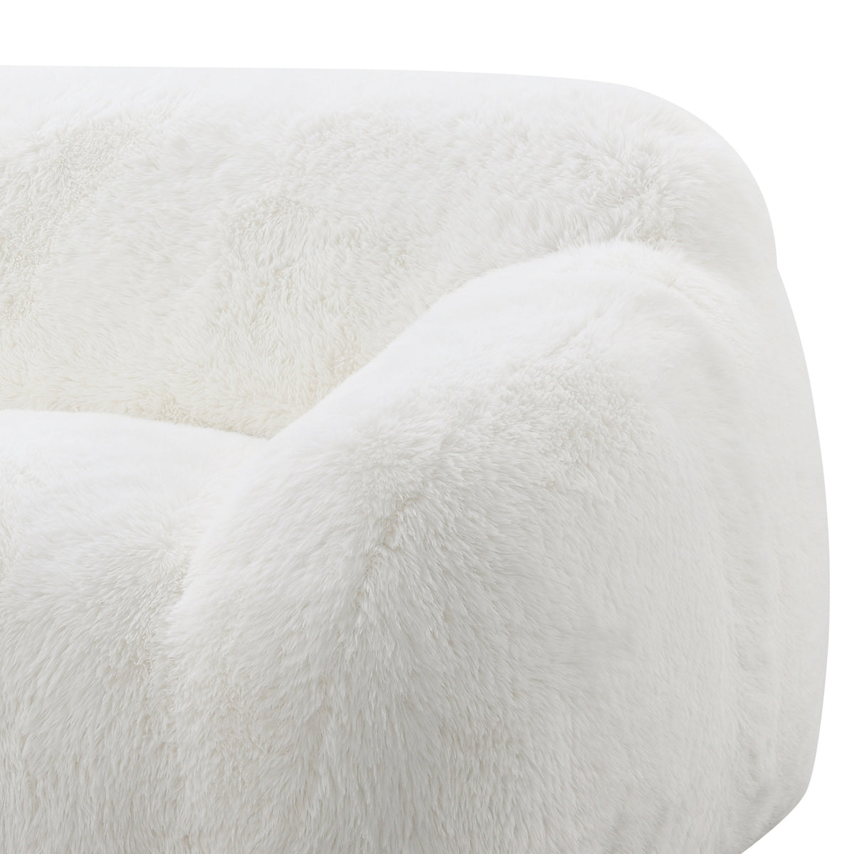 Adell Faux Fur Upholstered Sofa – 84" Sculptural Stationary Sofa – view 6