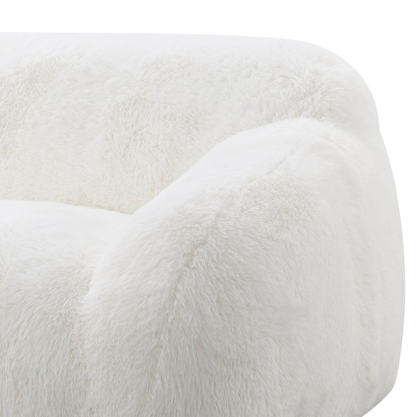 Adell Faux Fur Upholstered Sofa – 84" Sculptural Stationary Sofa – view 6