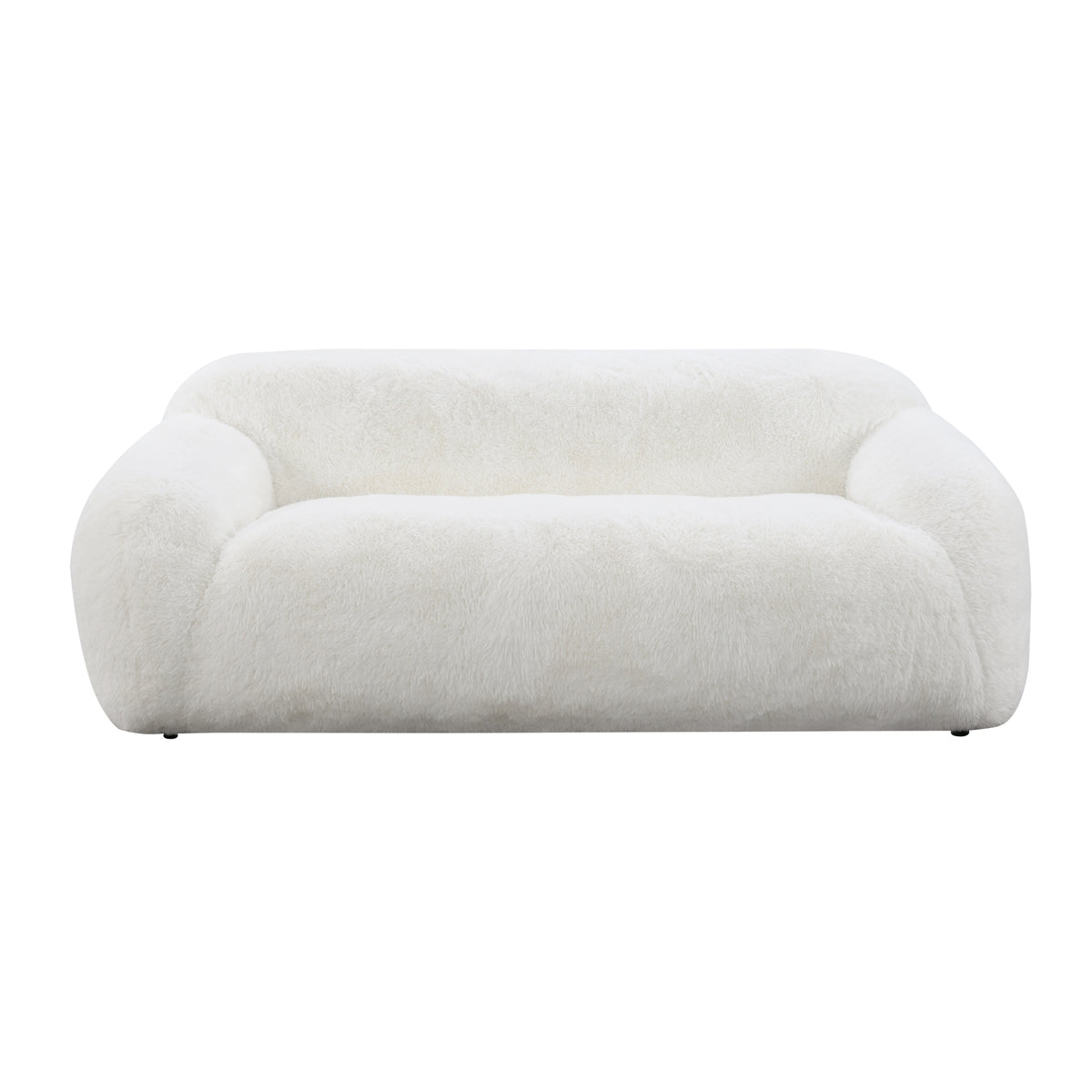 Adell Faux Fur Upholstered Sofa – 84" Sculptural Stationary Sofa – view 7
