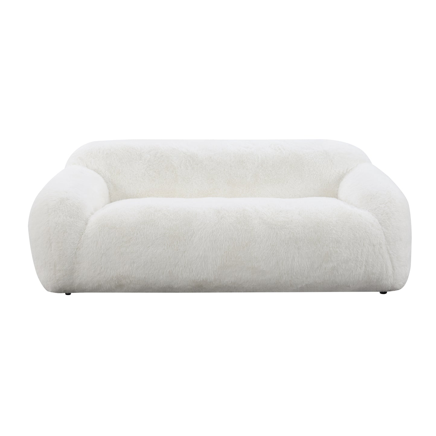 Adell Faux Fur Upholstered Sofa – 84" Sculptural Stationary Sofa – view 7