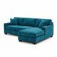 Clifford L-Shaped Sectional Sofa – Made in USA, 9 Fabric Options - Velvet Antique Peacock - Velvet (2)