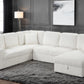 Jorvik sectional sofa in cream velvet