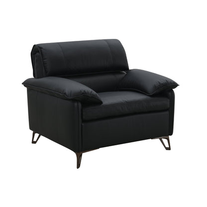 Eilene Black Leather Accent Chair – 43"W Accent Chair