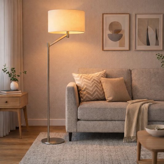 Serene Brushed Nickel Floor Lamp