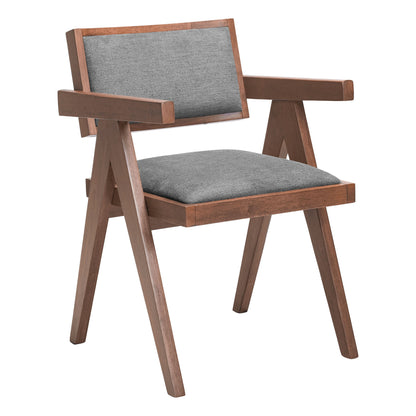Delhi Gray & Walnut Dining Chair (Set of 2)
