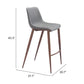 Magnus Barstool (Set of 2) in Slate Gray & Walnut