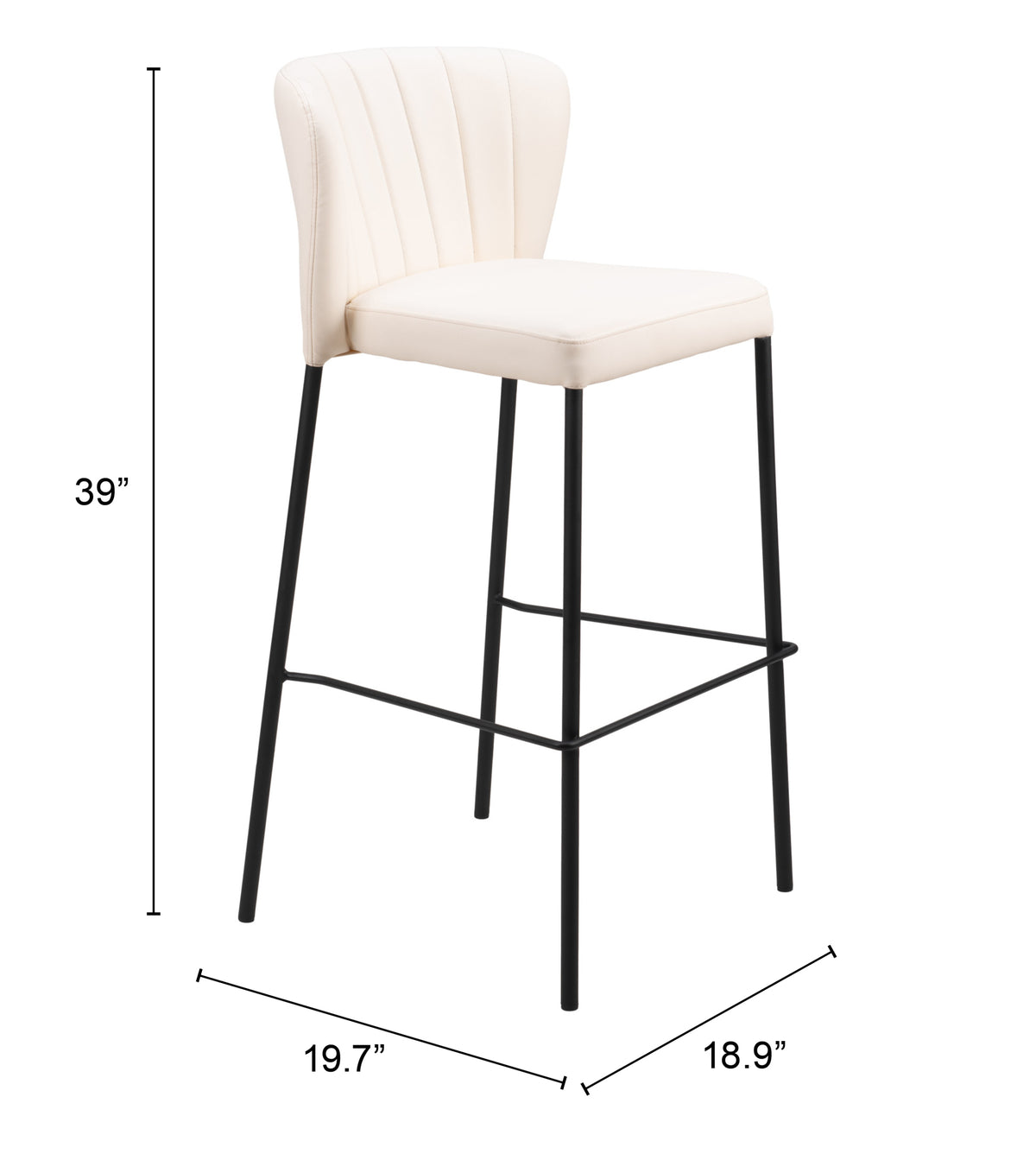 Linz Barstool (Set of 2) in Cream