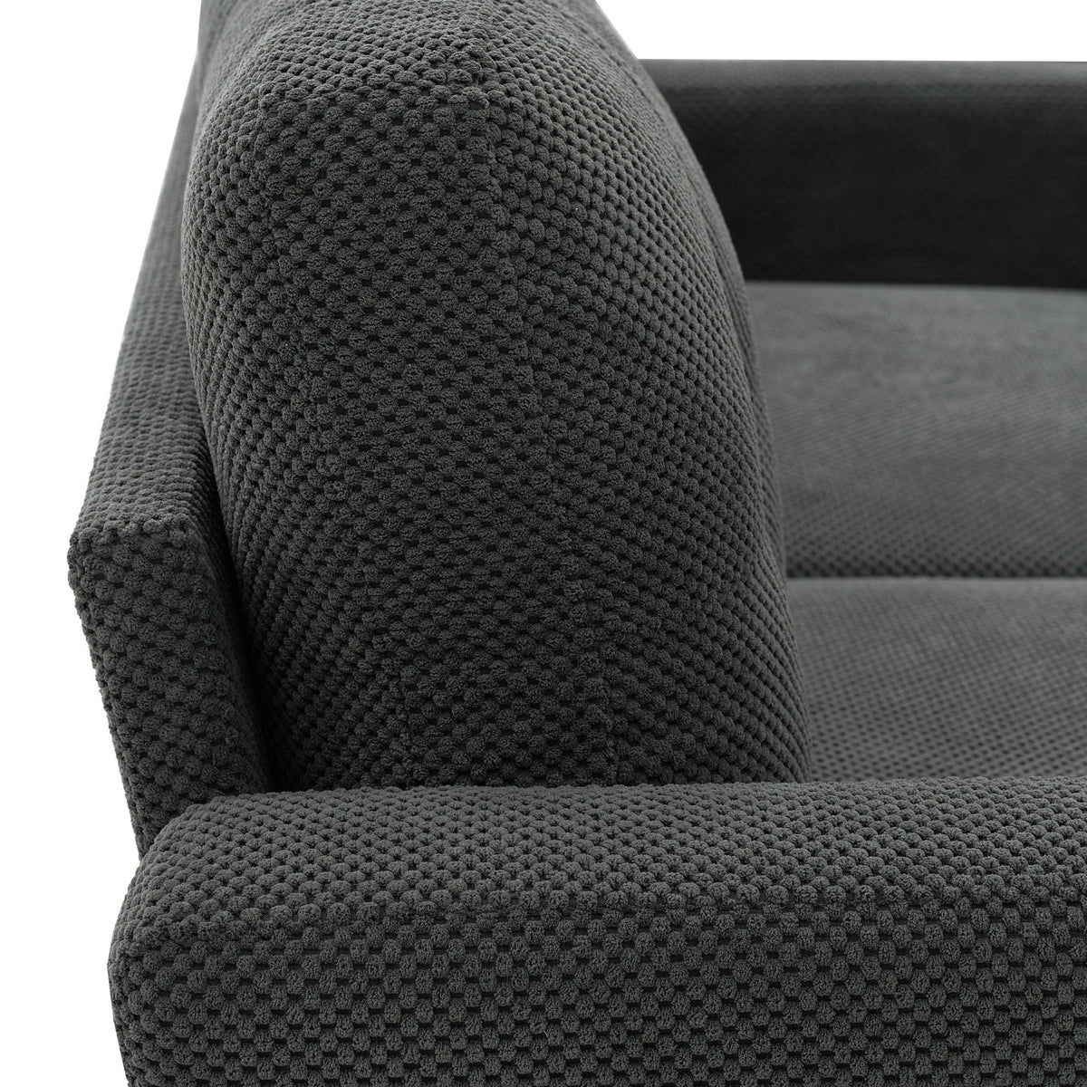 Priya Loveseat Dark Grey Nubby