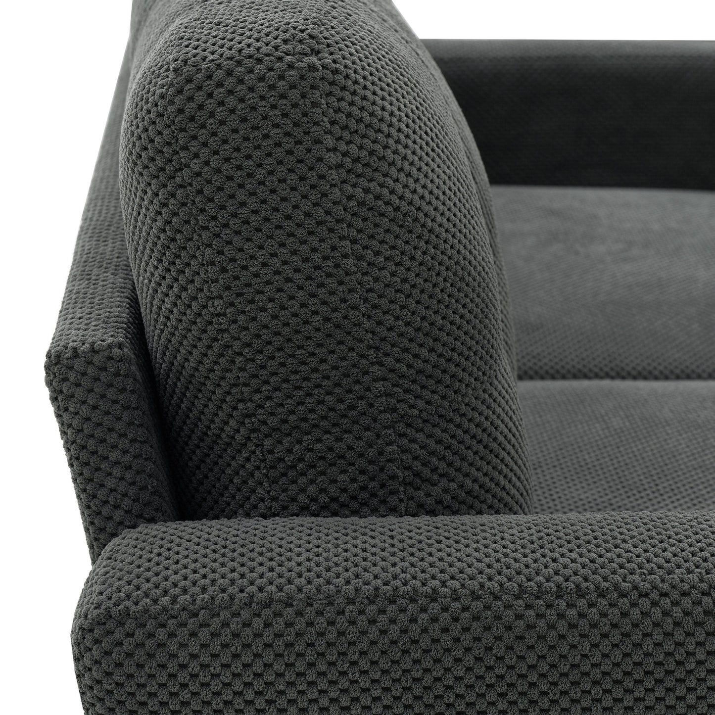Priya Loveseat Dark Grey Nubby