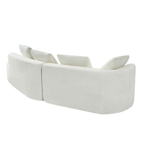 Modern Low Profile Modular Curved Foam Sofa 116' (4 Colors) in elegant white upholstery showcasing its curved silhouette.