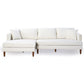 The Ashcroft Furniture Blake Velvet Upholstered L-Shape Chaise Sofa Sectional 107 features plush velvet, wooden legs, four back cushions, and a left-side chaise lounge, shown against a plain white background.