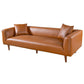 Elwood MCM Cognac Brown PU Leather Sofa 86", features sleek design and comfortable cushions, perfect for modern homes.