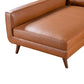 Garland MCM Faux Leather L Shaped Chaise Sofa close-up, showcasing premium faux leather upholstery and stylish design.