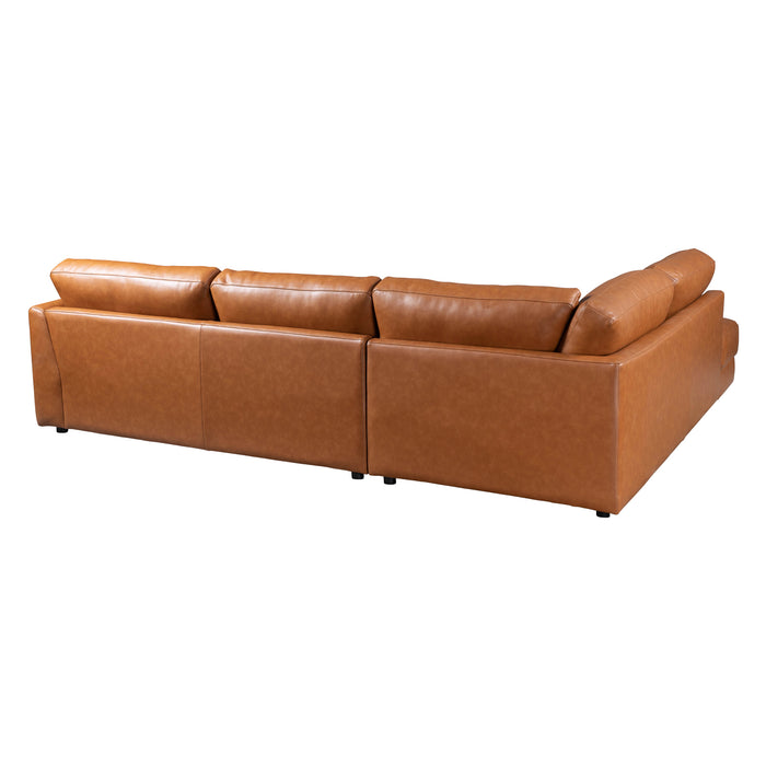 Glander Leather Sectional Chaise Sofa