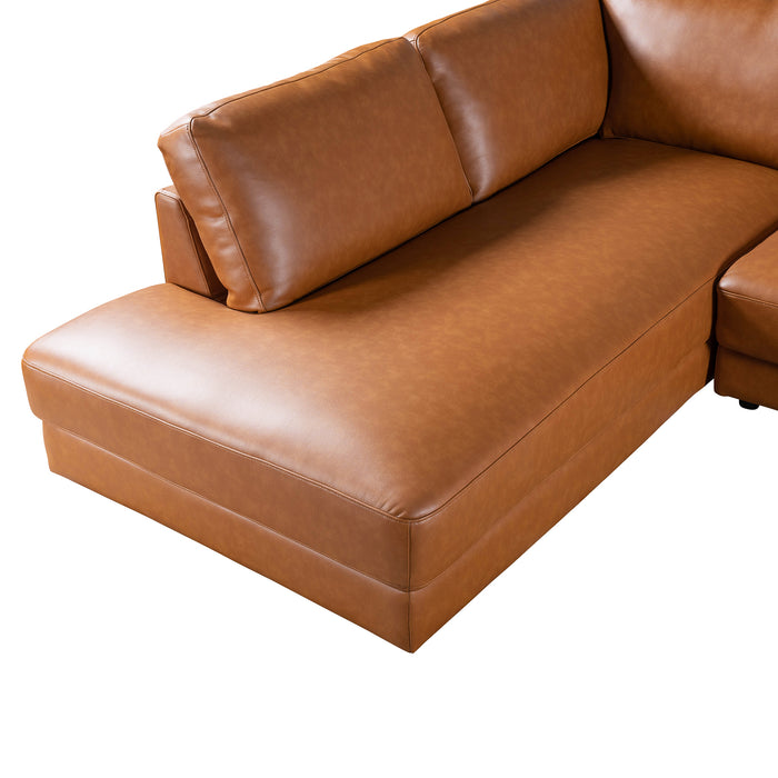 Glander Leather Sectional Chaise Sofa