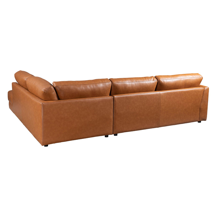 Glander Leather Sectional Chaise Sofa