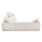 Kaynes L Shape Sectional Sofa in Ivory Boucle with plush upholstery and low-profile design for modern living spaces.