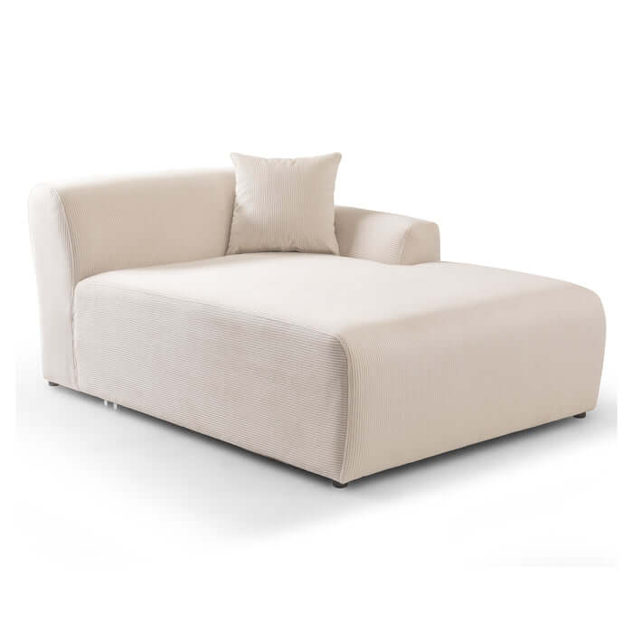 Mar Corduroy U-Shape Dual Chaise Sectional Sofa 149" – Modern Cream Oversized Sectional Sofa in soft cream upholstery.