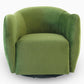 Renee Swivel Lounge Chair in Green Velvet, modern design, soft upholstery, stylish seating for any room.