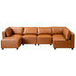 Reno Cognac PU Leather Modular Sofa Sectional in sleek design and warm cognac color, perfect for modern living spaces.