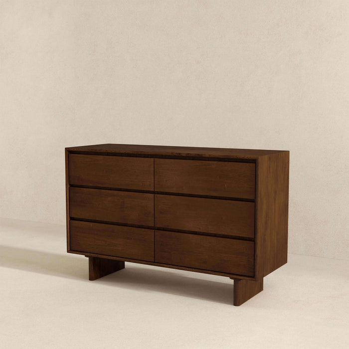 Boston Mid Century Modern Solid Wood Walnut Dresser with 6 Drawers Boston Mid Century Modern Solid Wood Walnut Dresser with 6 Drawers
