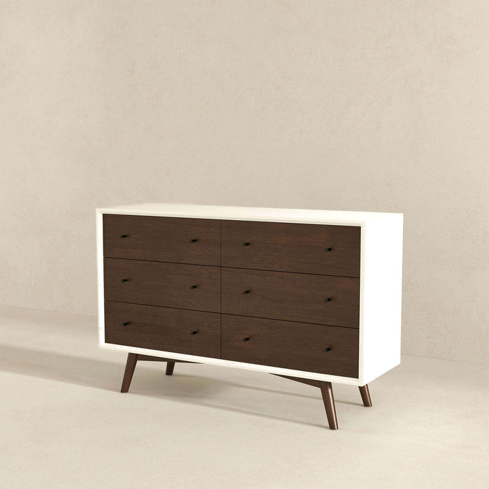 Caroline MCM Solid Wood Bedroom Storage Dresser – in room setting