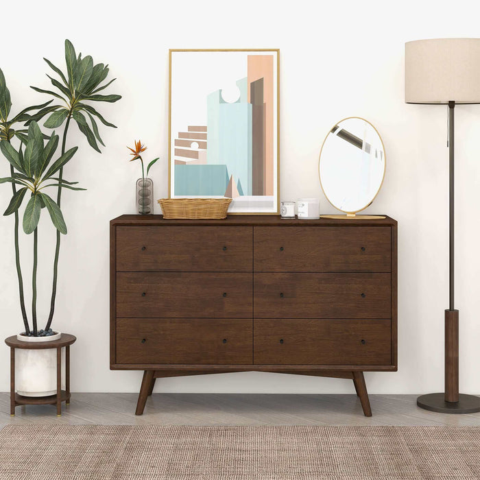 Caroline MCM Solid Wood Bedroom Storage Dresser – in room setting