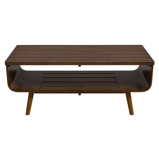 Alice Solid Wood 2 Tier Coffee Table in Walnut 44” - Revel Sofa